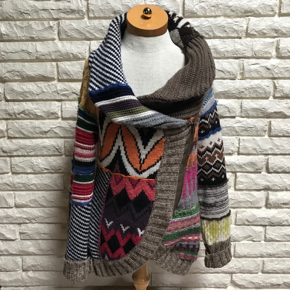 Desigual Sweaters - Desigual Dream Every Day Colorful chunky cardigan